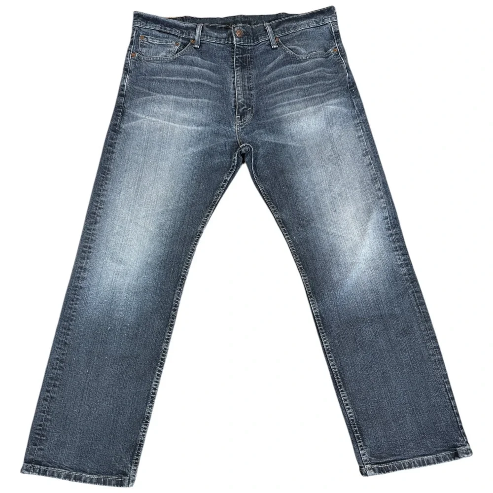 Levi's Men's 505 Mid Rise 38x30 Regular Fit Straight Leg Jeans Distressed Cowboy